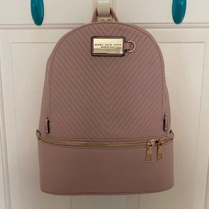 andrew marc pink leather backpack